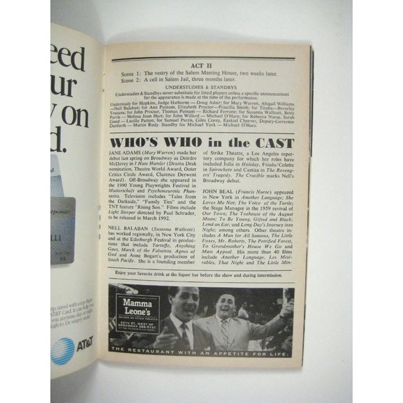 The Crucible Playbill 1991 Belasco Theatre Martin Sheen Michael York John Beal - Picture 7 of 8